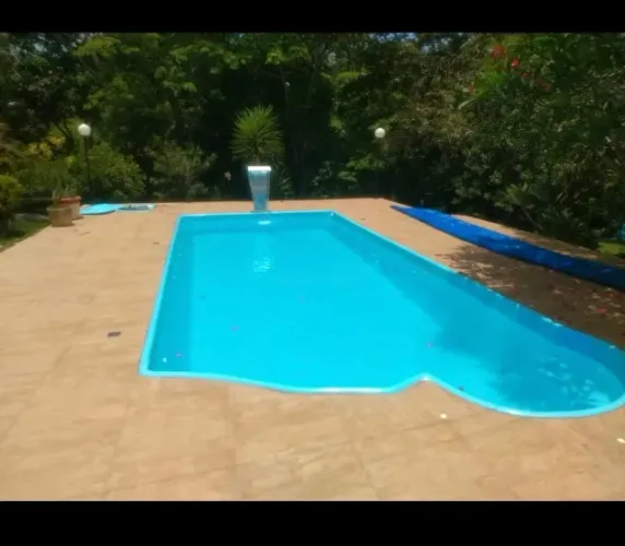 Piscina de fibra 9 mts completa com sistema de aquecimento solar