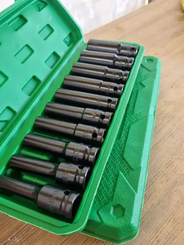 Kit soquete longo do 8 ao 24 Catraca pneumática ou parafusadeira 