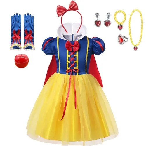 Vestido De Princesa Branca De Neve Para Meninas , Fantasia De Cosplay De Halloween