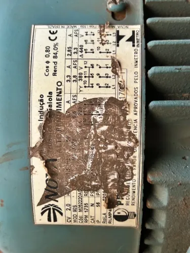 Motor Elétrico Nova 2 CV Trifásico 4 Polos IP56 Semelhante Weg