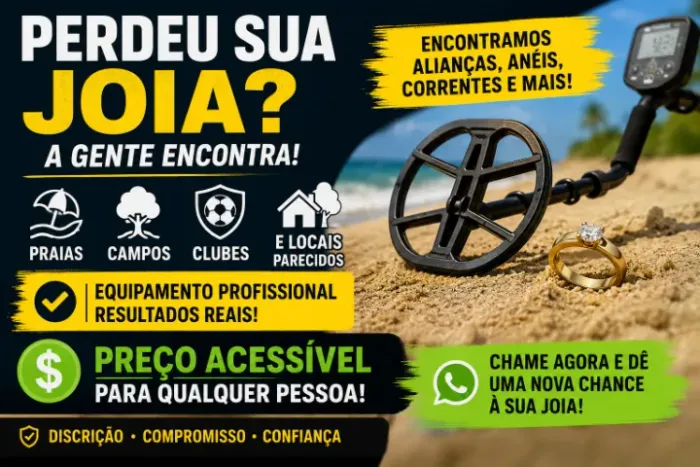 Perdeu Sua Joia? Nós Encontramos! Busca com Detector de Metais