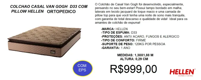 Colchão casal espuma ortopedico - a pronta entrega 