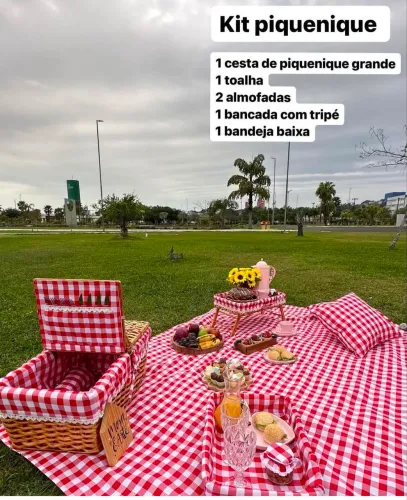 Piquenique kit com 6 peças lindo