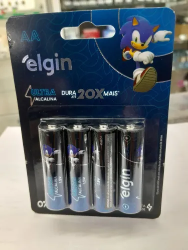 Pilha elgin alcalina Ultra AAA ou AA embalagen com 4 unidades