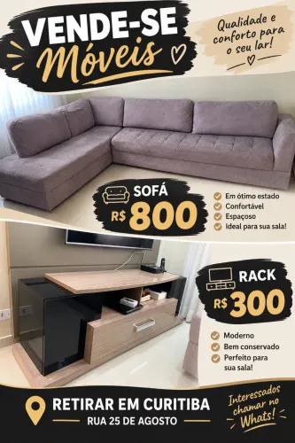 Vendo sofá e rack