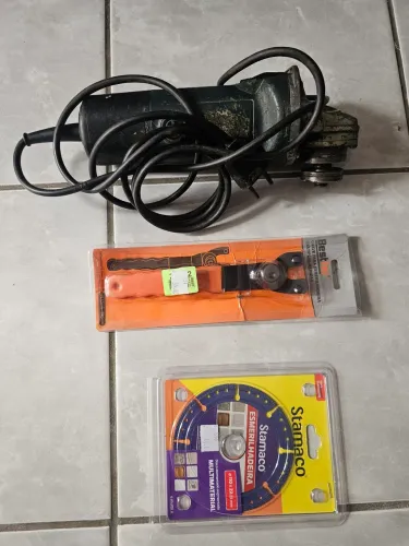 Lixadeira profissional + disco novo e ferramenta