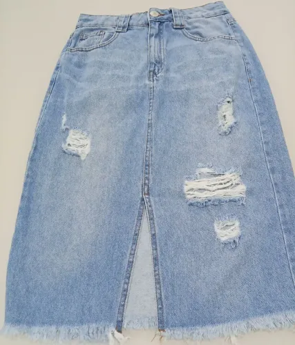 Saia jeans feminina