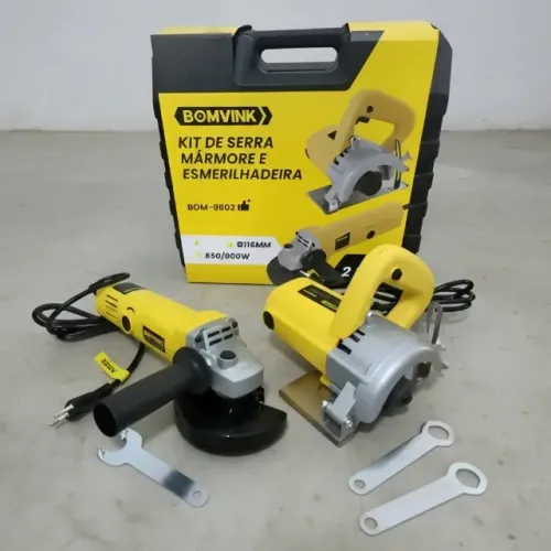 Kit de Serra Mármore e Esmerilhadeira 110V 650/900W BOM-9601 BomVink