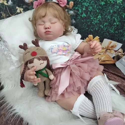 Bebê Reborn Kit June 7 meses (Cabelo Humano)