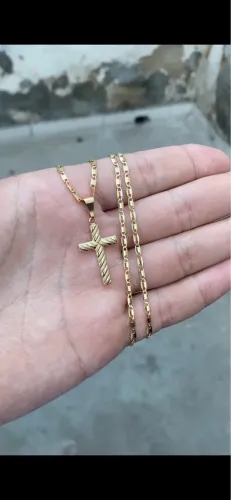 Cordão e Pingente Magold Banhado a Ouro18k