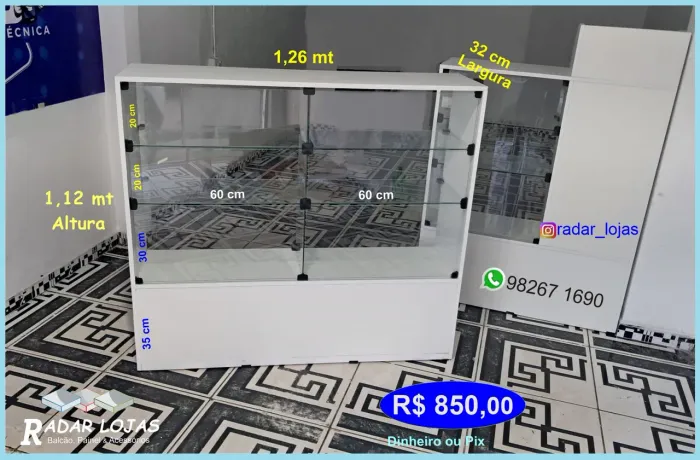 Balcão mdf e vidro para loja