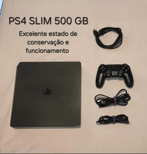 PS4 SLIM - EXCELENTE ESTADO CONSERVAÇÃO