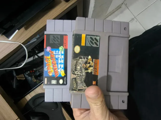Super Nintendo Dois controles Cabo RCA 3 cartuchos