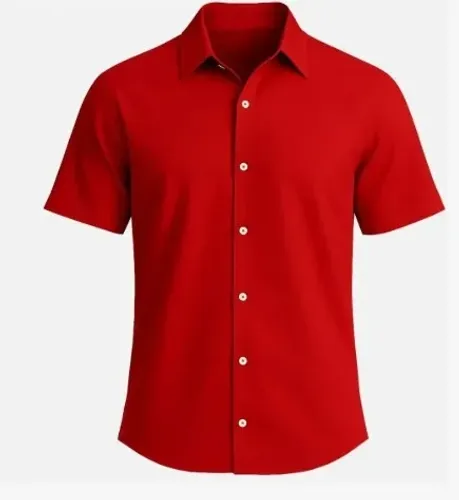 Camisa Manga Curta, Vermelha, Tamanho 8 (G2), Poliéster