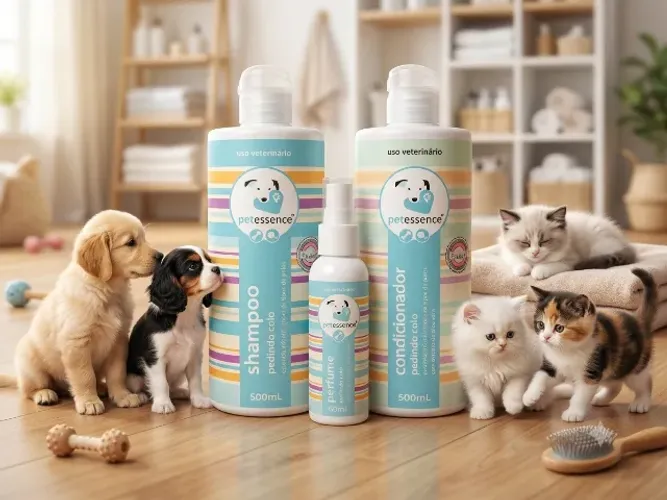 Shampoo para Cães e Gatos Condicionador e Perfume Pedindo Colo Petessence