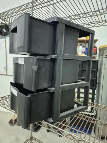Gaveteiro de Chão com 3 Gavetas Plástico 33x38x56cm Preto