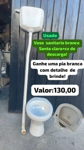 Vaso sanitario branco santa clara+cx de descarga! Nao aceito proposta