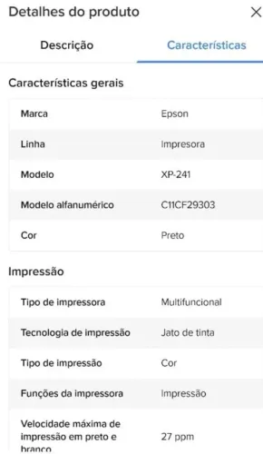 Impressora Multifuncional Expression XP-241 (usada/estado novo)