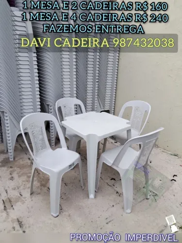MESA MAIS CADEIRA DE PLASTICO PARA O SEU NEGOCIO