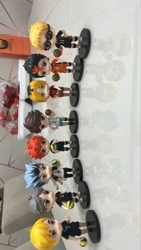 coleção 8 mini figures haikyuu!! chibi