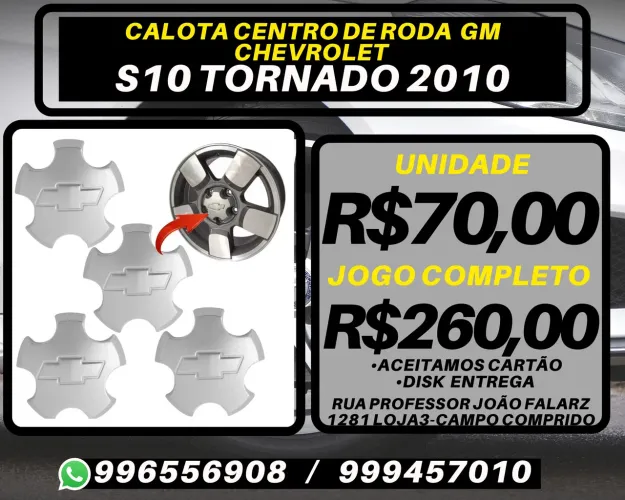 Calota centro se da Chevrolet S10 Tornado. R$70,00 a unidade. Disk entrega 
