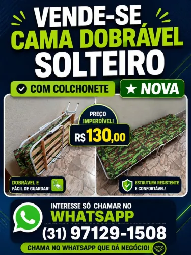 VENDE-SE CAMA NOVA PARA CAMPING