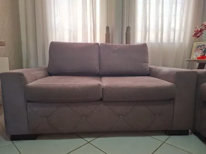 Sofá 2 e 3 lugares em linho - Conjunto moderno e confortável