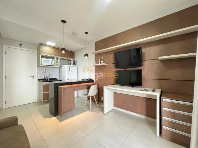 Apartamento mobiliado no condomínio Duo JK, com 01 dormitório, andar alto com vista.