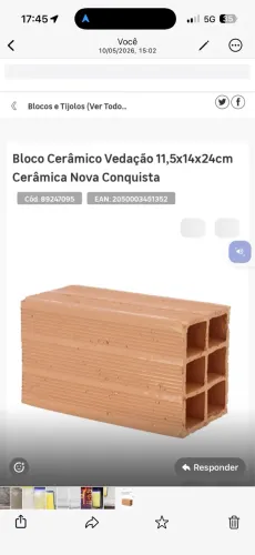 Bloco de tijolo cerâmico