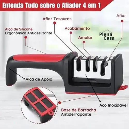 Amolador afiador de facas 4 em 1