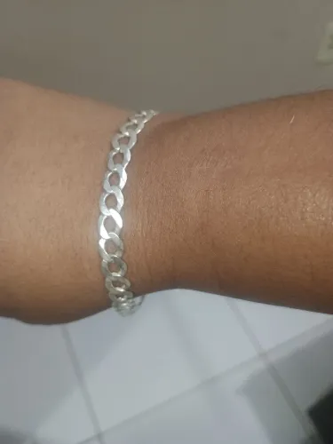 Linda pulseira escama de peixe prata 