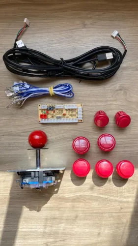 Kit Arcade USB Joystick + Botões Sanwa Estilo Fliperama