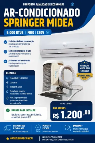 Ar-condicionado Springer Midea 9.000 BTUs - Inverter ?