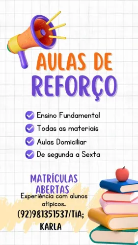Aula de reforço para todas as matérias