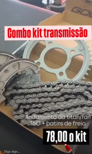 Combo kit transmissão + patins titan/fan