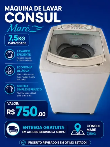 Maquina de lavar consul 7,5kg - Entrego