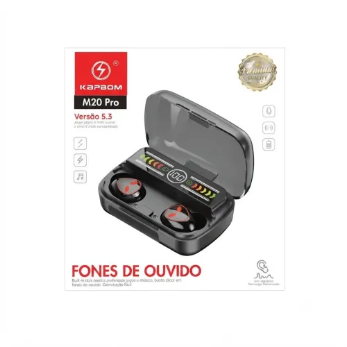 Fone de Ouvido Bluetooth Kapbom M20 Pro - Novo / Lacrado