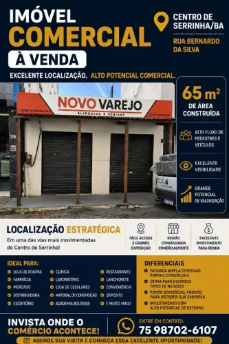 IMÓVEL COMERCIAL À VENDA 65M² CENTRO DE SERRINHA
