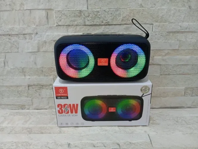 Caixa de Som Bluetooth Kapbom Rgb Usb Portátil