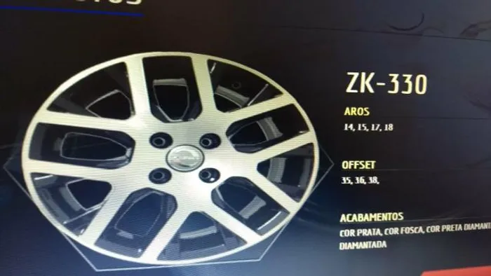 Roda aro 14 VW saveiro Cross grafite com diamantado gol 4X100