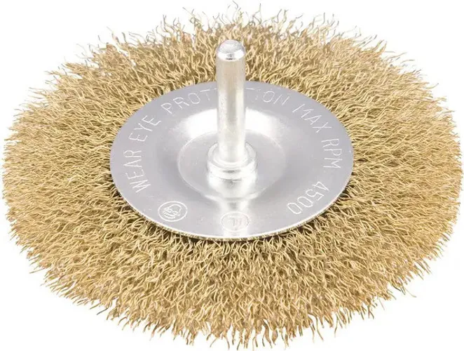 Escova circular 3" x 3/8" haste de 1/4" (76,2 mm x 9,53 mm x 6,35 mm) Vonder