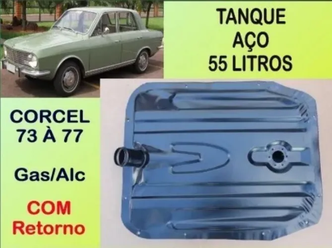 Tanque Combustível Corcel 1973 À 1977 Aço 55 Ltros Gas/alc
