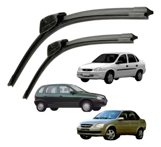 Par Palhetas Limpador Parabrisa Silicone Corsa Wind Classic