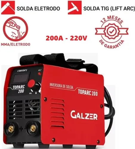 Máquina Inversora de Solda Profissional 200A Mma Tig + Tig-Tocha Seca 220v
