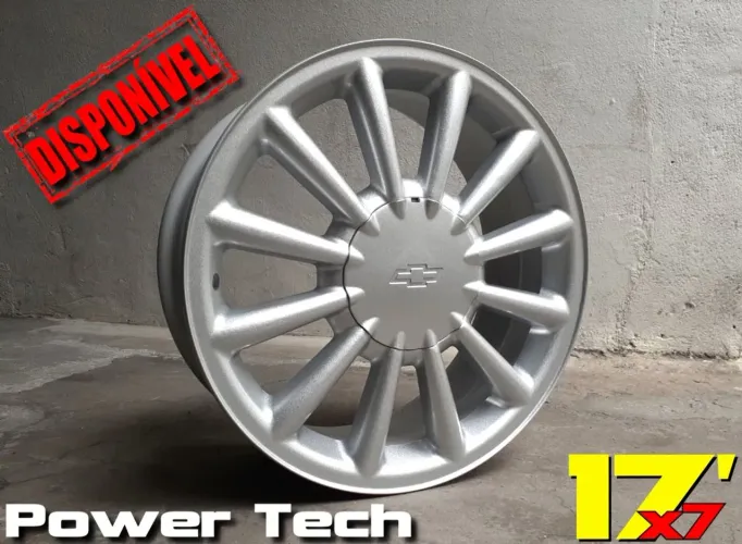 Roda aro 17 Chevrolet Omega Power Tech Prata Tala 7 jogo 5x100 novo
