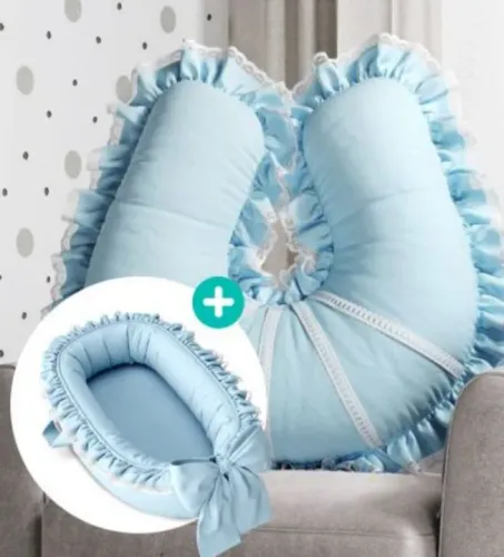 Kit Almofada de amamentação + Ninho redutor de berço Grão de Gente