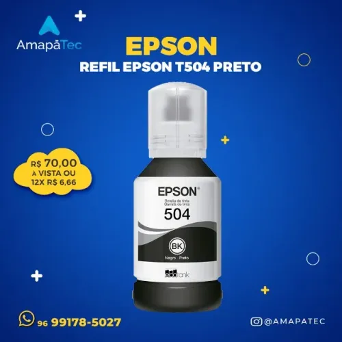 Garrafa para Ecotank preto 504 Epson