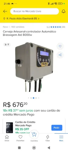 Cerveja Artesanal-controlador Automático<br>(30)<br>Brassagem Até 8000w