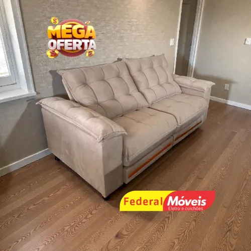 Sofá Reclinável e Retrátil 2,30m Pillow 30cm Promoção - Entregamos