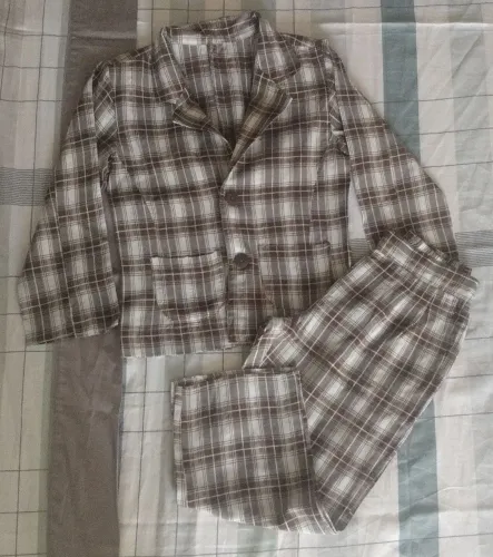 Conjunto de terno xadrez infantil para fantasia de festa junina